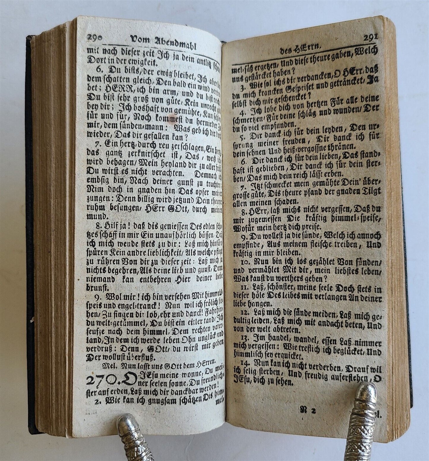 1726 GERMAN HYMNAL & PRAYER BOOK w/ CASTLE CHURCH TITLE TO THE COVER ANTIQUE