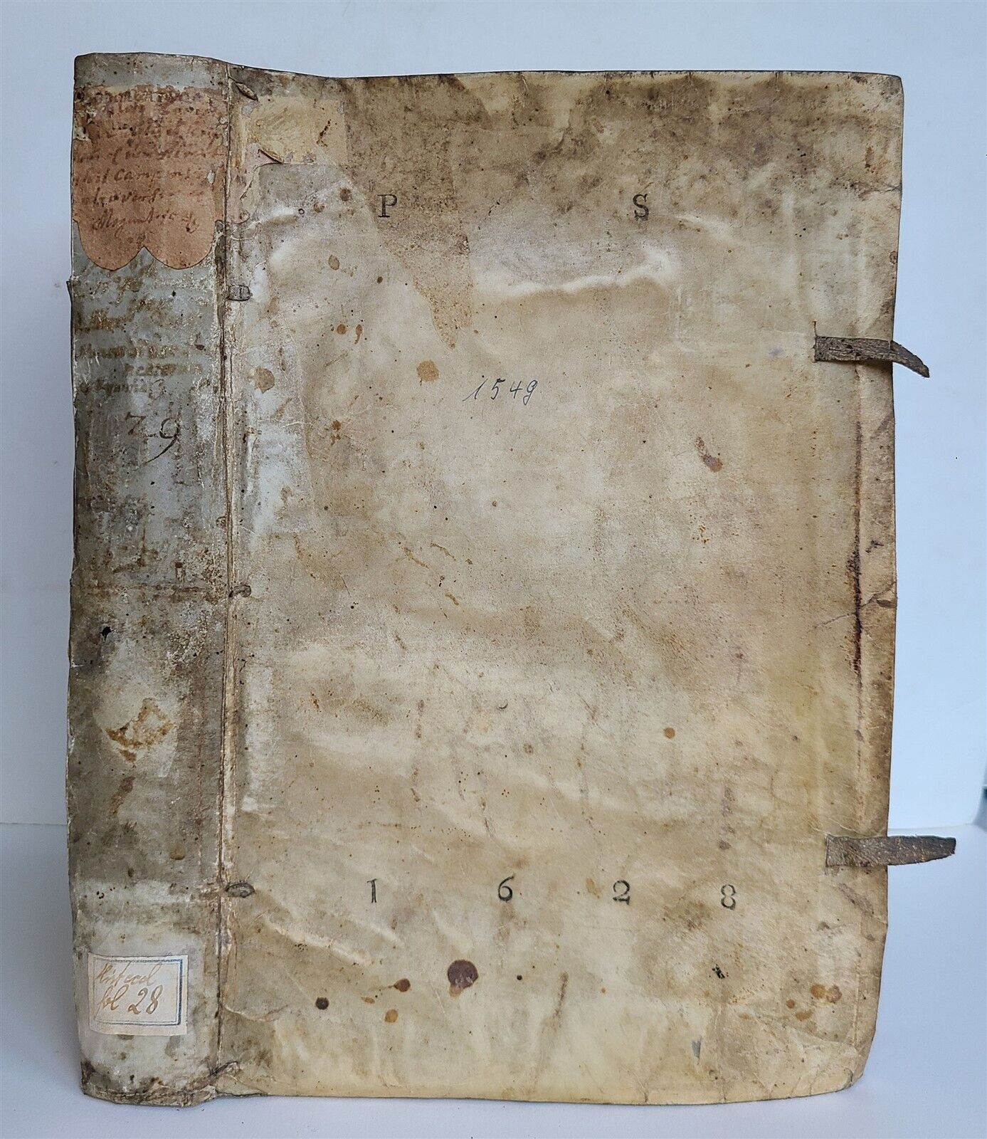 1542-1549 CHURCH HISTORY antique VELLUM BOUND 16th century DATED BINDING