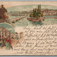 SWITZERLAND SOUVENIRE DE GENEVA ANTIQUE POSTCARD