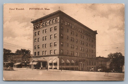PITTSFIELD MA HOTEL WENDELL ANTIQUE POSTCARD
