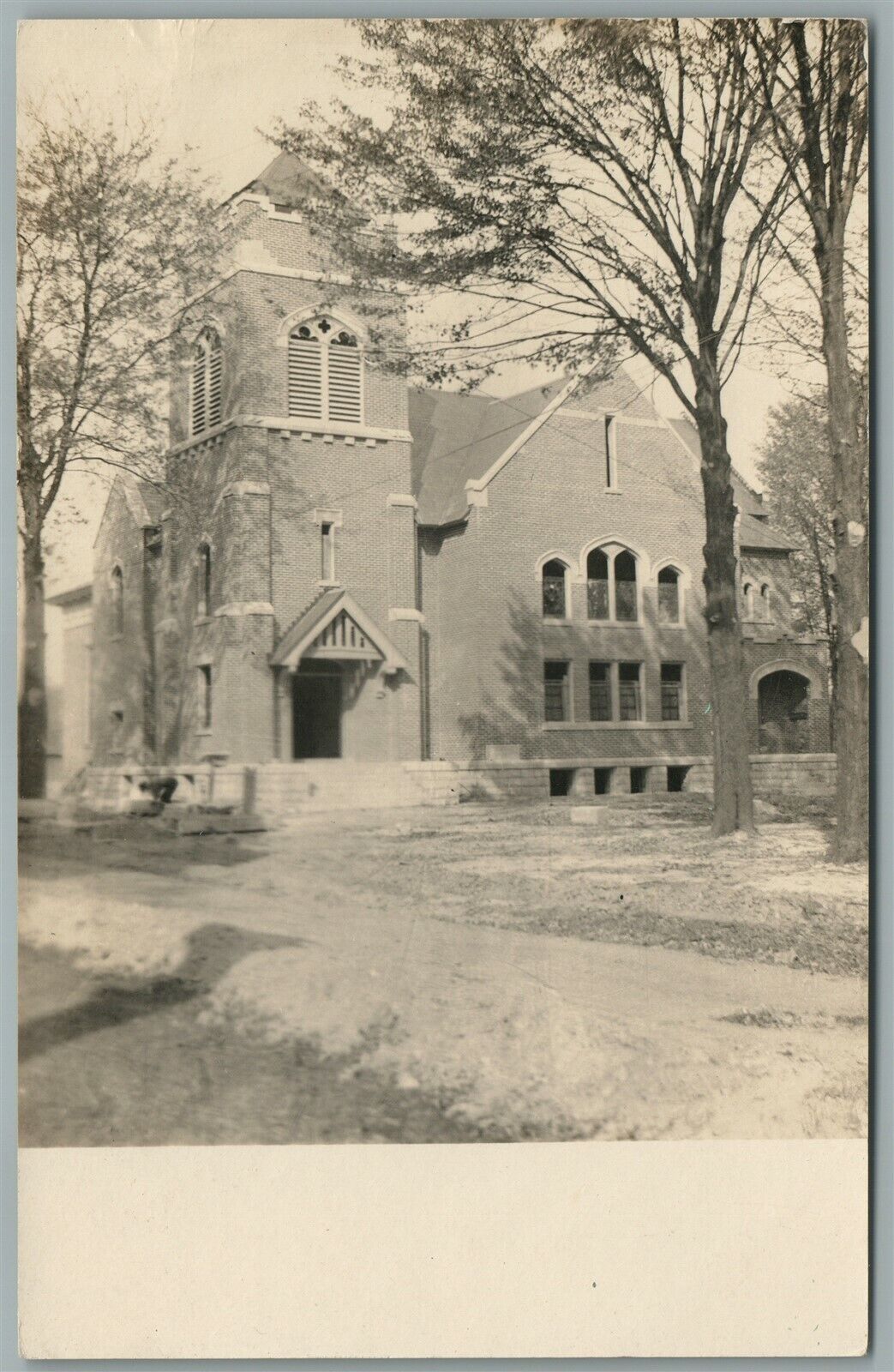 JEFFERSON OH STREET SCENE ANTIQUE REAL PHOTO POSTCARD RPPC