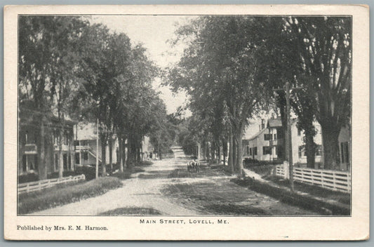 LOVELL ME MAIN STREET ANTIQUE POSTCARD