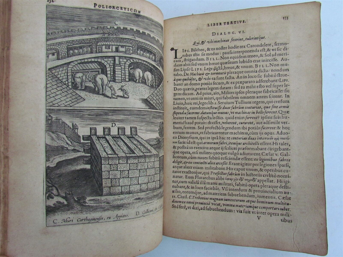 1599 WAR MACHINES ILLUSTRATED ANTIQUE Poliorceticon Siue de Machinis PLANTIN