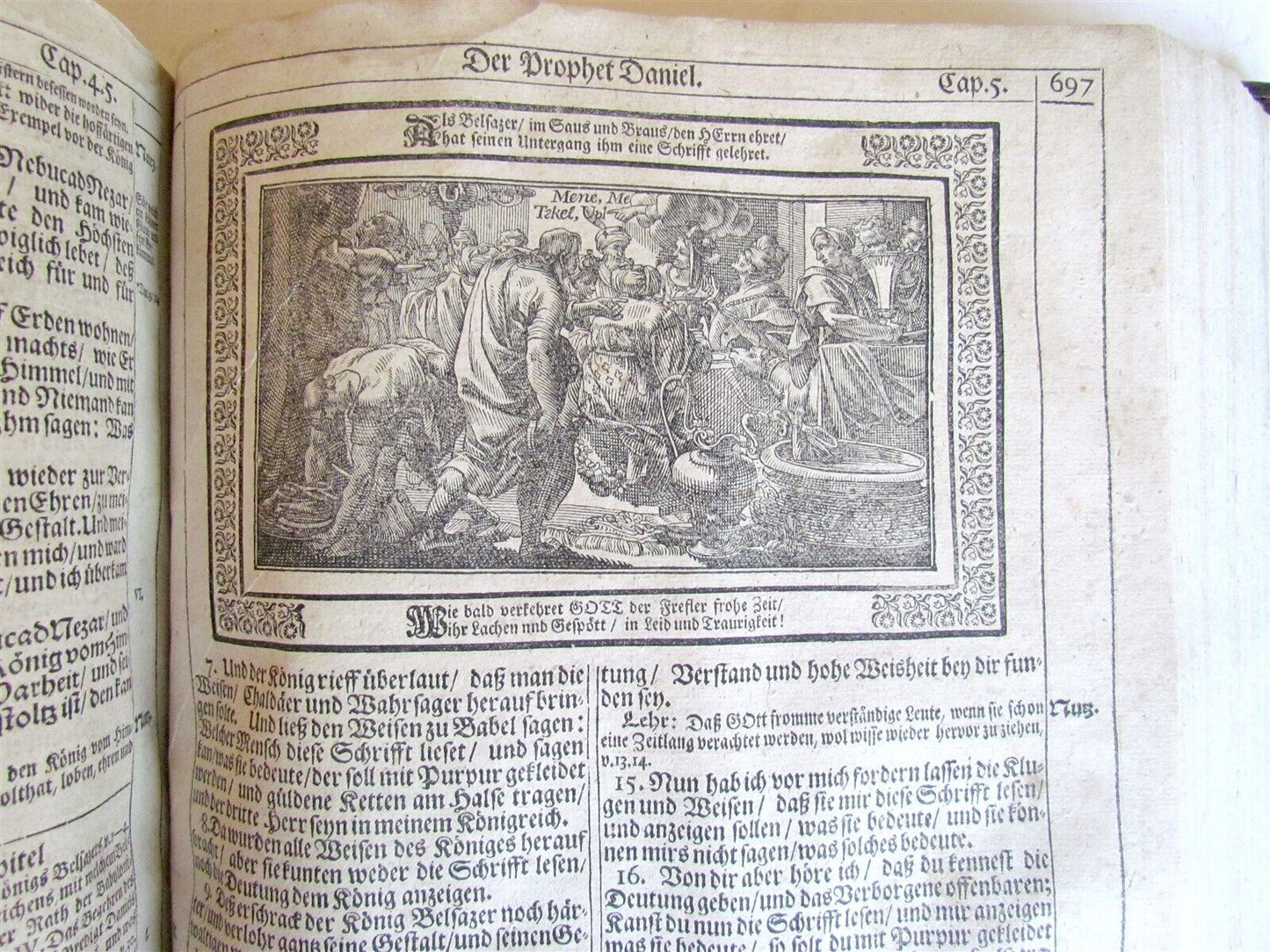 1736 BIBLE in GERMAN ILLUSTRATED w/145 WOODCUTS antique Dilherr Biblia FOLIO