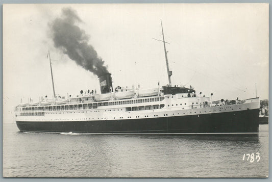 STEAMSHIP SS ACADIA VINTAGE REAL PHOTO POSTCARD RPPC