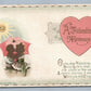 VALENTINE MESSAGE 1915 ANTIQUE EMBOSSED POSTCARD by JOHN WINSCH