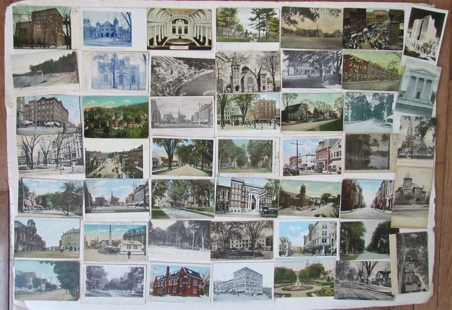 CONNECTICUT lot of 47 CT ANTIQUE POSTCARDS