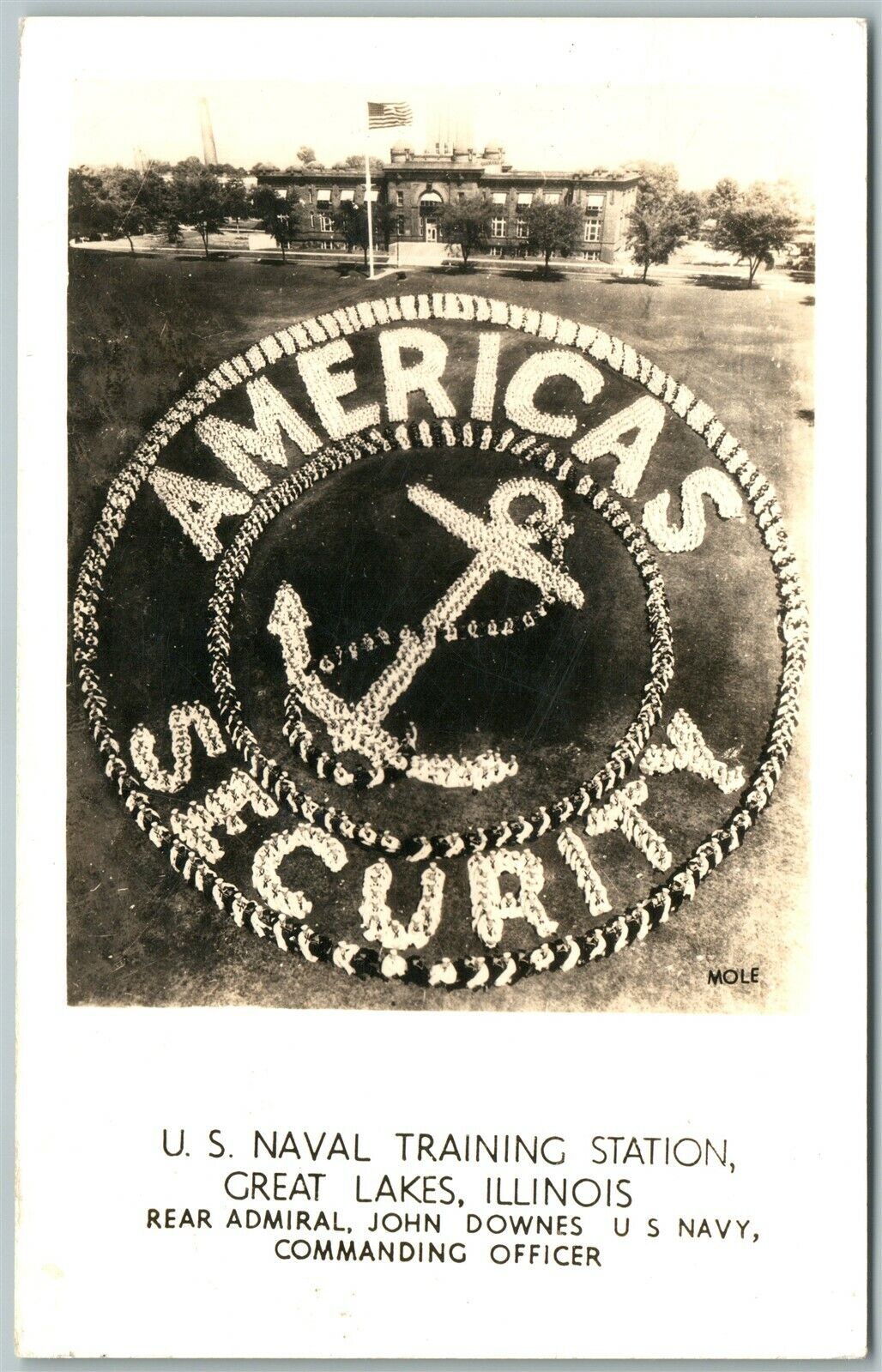 GREAT LAKES IL VINTAGE REAL PHOTO POSTCARD RPPC SAILORS LIVING AMERICAS SECURITY