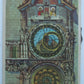 PRAGUE ASTRONOMICAL CLOCK MECHANICAL ANTIQUE CZECH POSTCARD w/ rotating figures