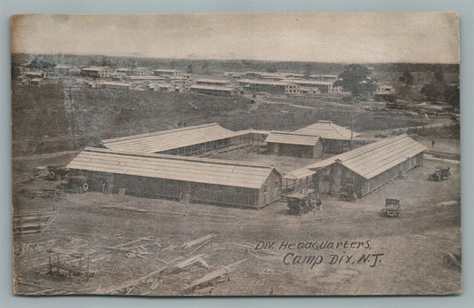 CAMP DIX NJ DIV. HEADQUARTERS ANTIQUE POSTCARD