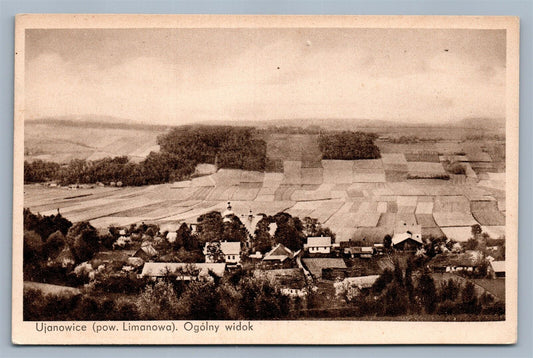 UJANOWICE (pow. LIMANOWA) POLAND ANTIQUE POSTCARD OGOLNY WIDOK