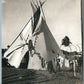 INDIAN CHIEF WIGWAM ANTIQUE REAL PHOTO POSTCARD RPPC