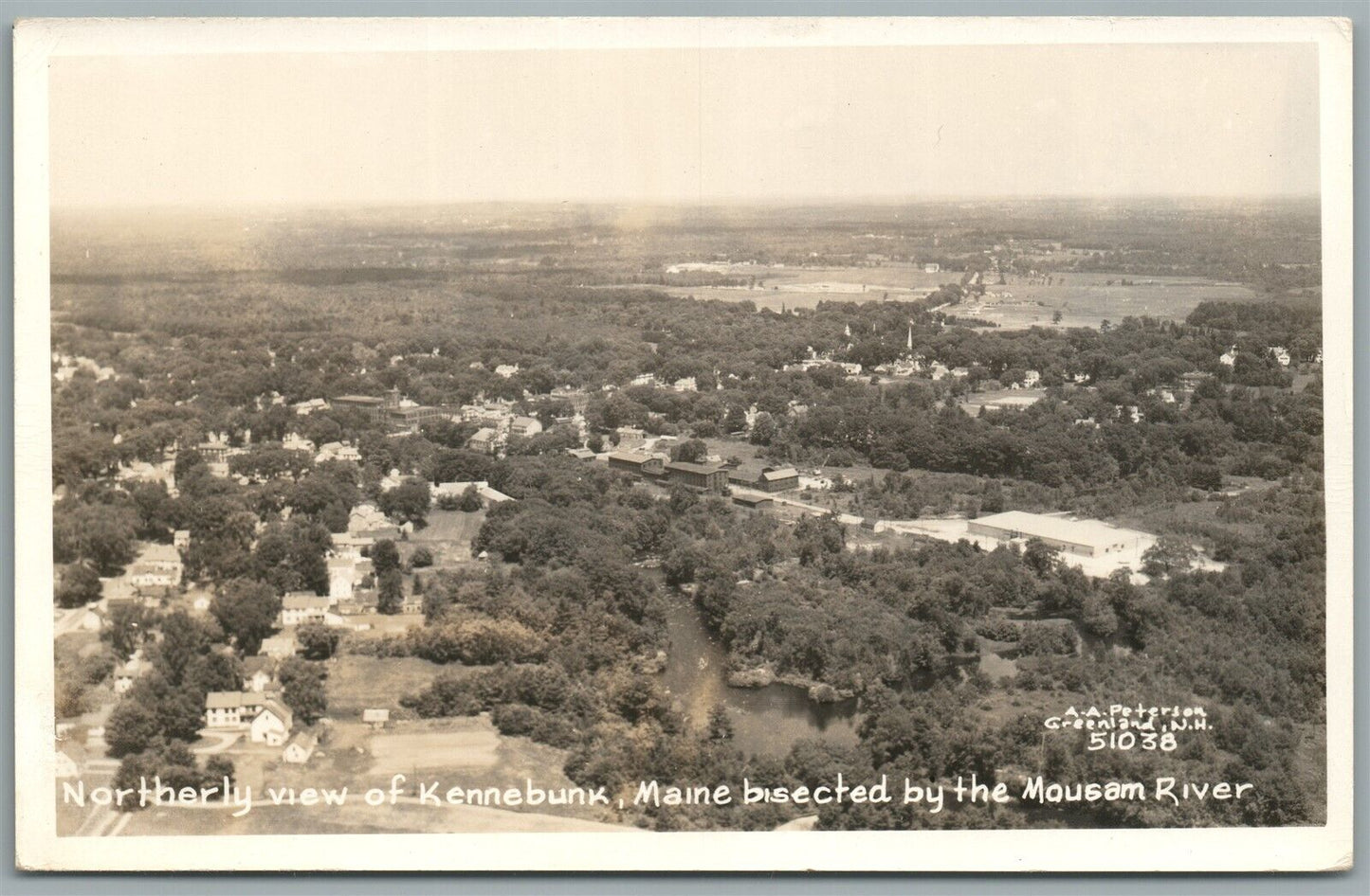 KENNEBUNK ME GENERAL VIEW VINTAGE REAL PHOTO POSTCARD RPPC