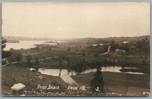 UNION ME TRUES BRIDGE ANTIQUE REAL PHOTO POSTCARD RPPC