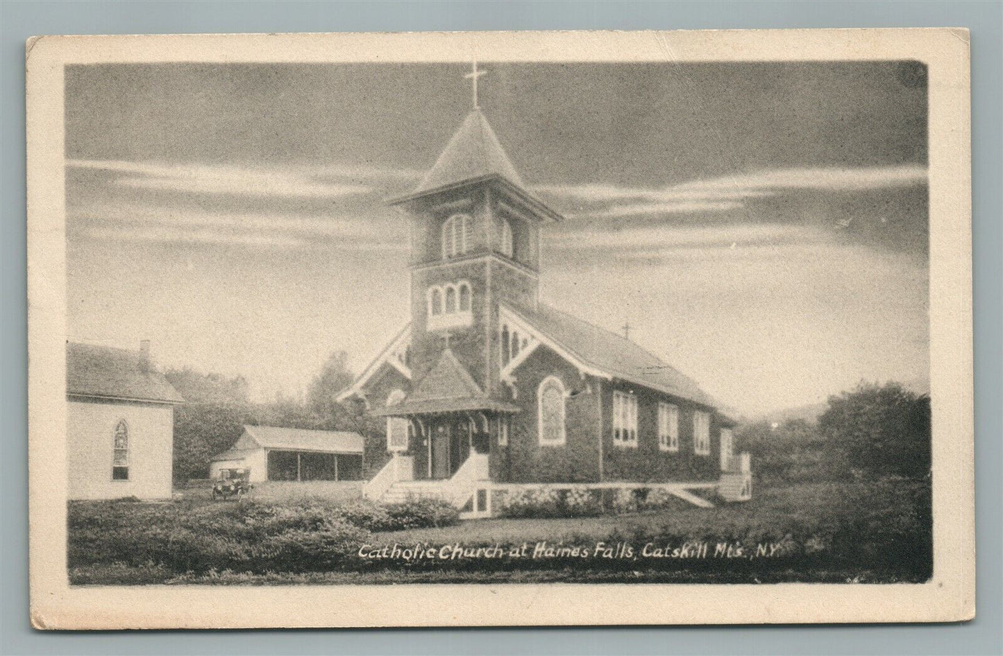 CATSKILLS MTS NY CATHOLIC CHURCH AT HAINES CHURCH ANTIQUE POSTCARD