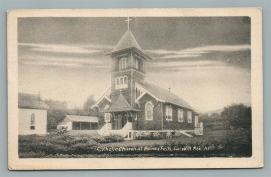 CATSKILLS MTS NY CATHOLIC CHURCH AT HAINES CHURCH ANTIQUE POSTCARD
