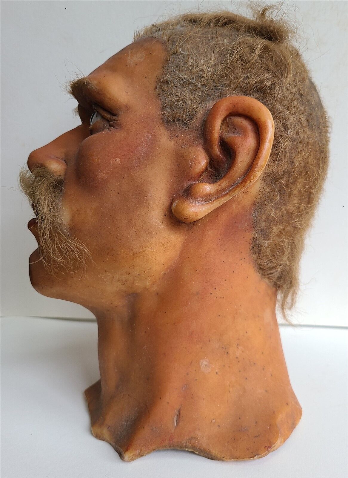 ANTIQUE WAX MANNEQUIN HEAD rare LIFE SIZE tortured soul