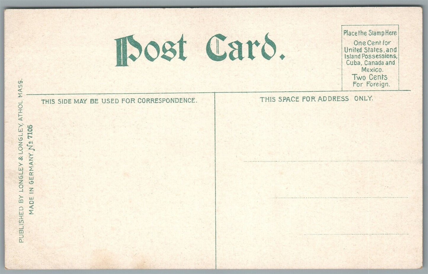 ATHOL MA EXCHANGE STREET ANTIQUE POSTCARD