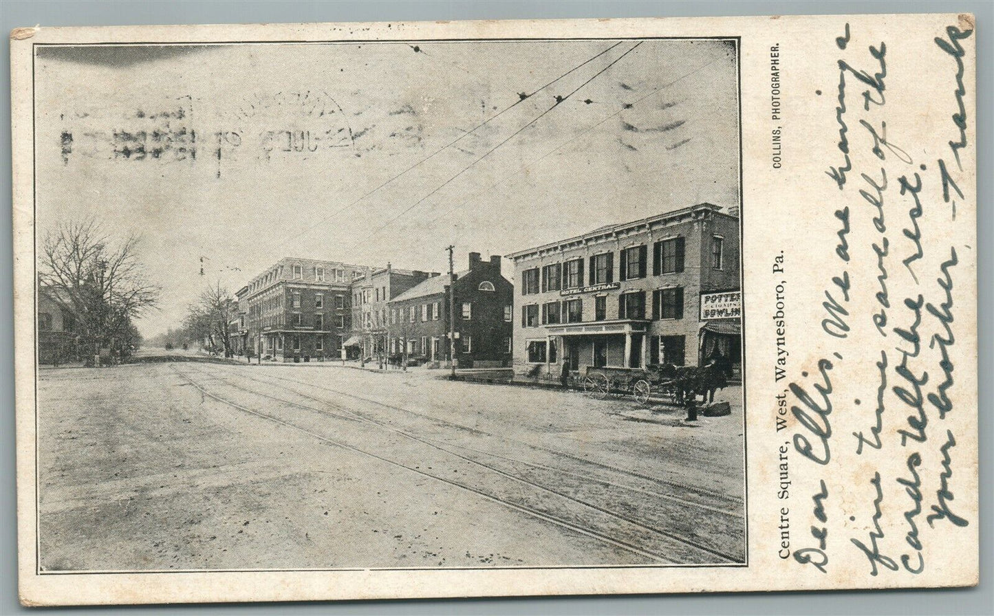 WAYNESBORO PA CENTRE SQUARE ANTIQUE POSTCARD