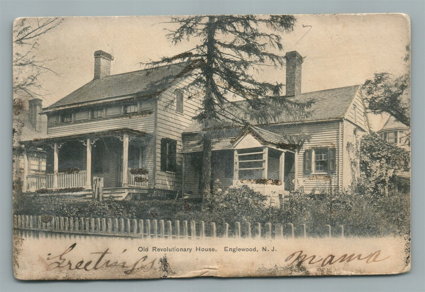 ENGLEWOOD NJ OLD REVOLUTIONARY HOUSE ANTIQUE POSTCARD