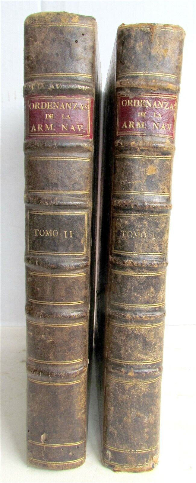 1793 SPANISH codes governing navy in 18th century 2 VOLUMES antique