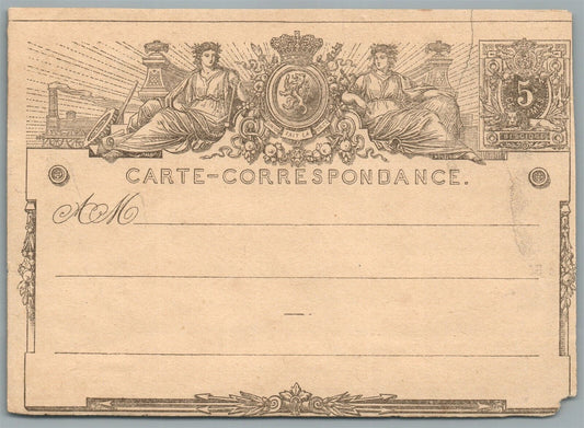 BELGIAN CARTE-CORRESPONDANCE ANTIQUE POSTCARD