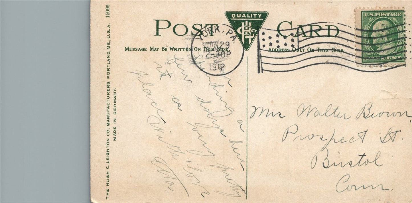 YORK PA PRESBYTERIAN CHURCH 1912 ANTIQUE POSTCARD