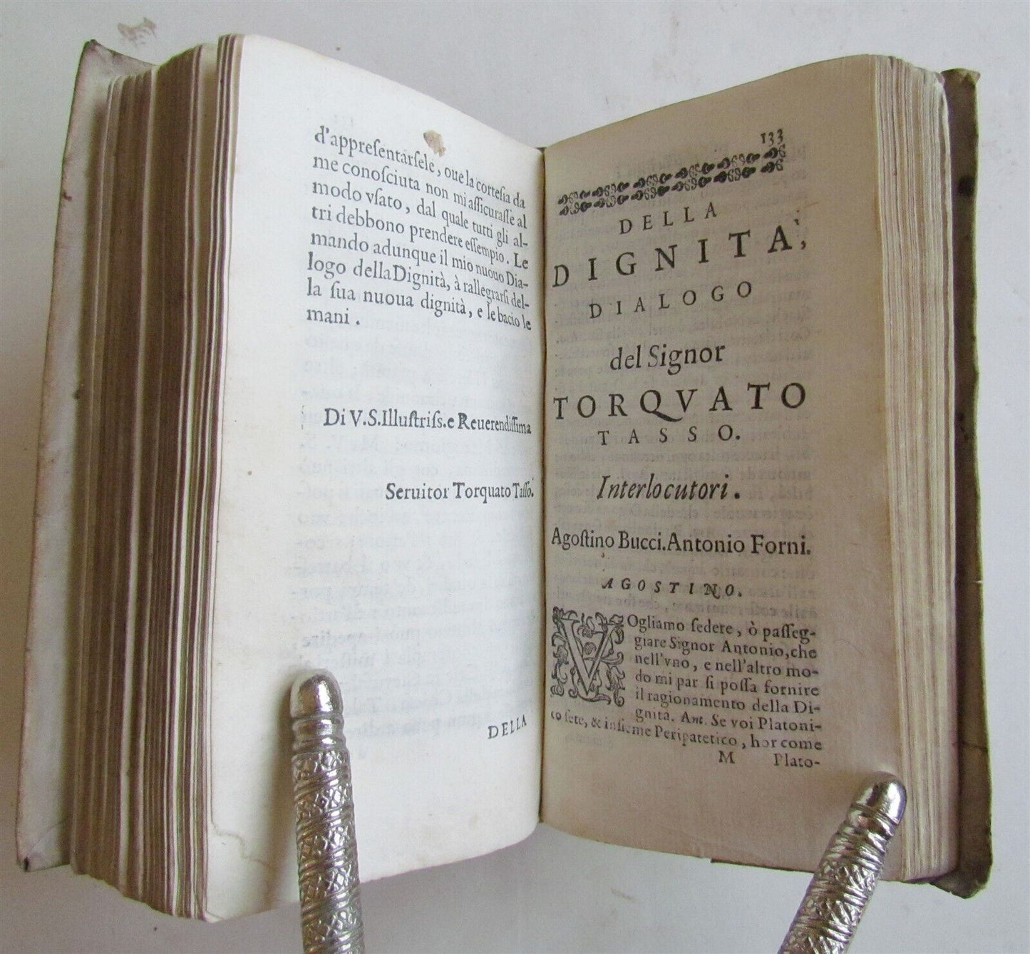 1586 Gioie di Rime E Prose del Sig. TORQUATO TASSO antique vellum 16th century