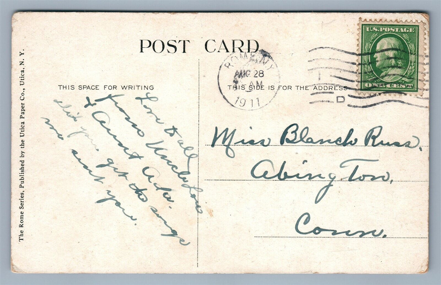 ROME NY WEST COURT STREET ANTIQUE POSTCARD