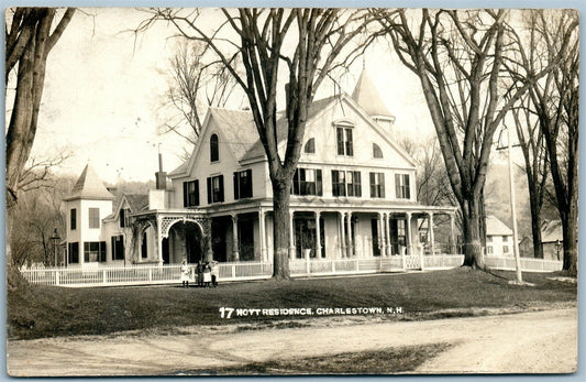 CHARLESTOWN NH HOYT RESIDENCE ANTIQUE REAL PHOTO POSTCARD RPPC