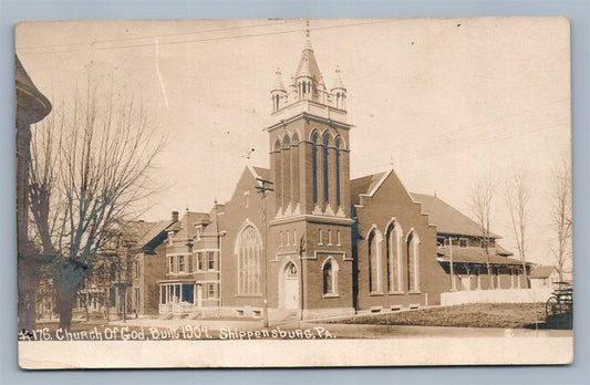 SHIPPENSBURG PA CHURCH OF GOD ANTIQUE REAL PHOTO POSTCARD RPPC