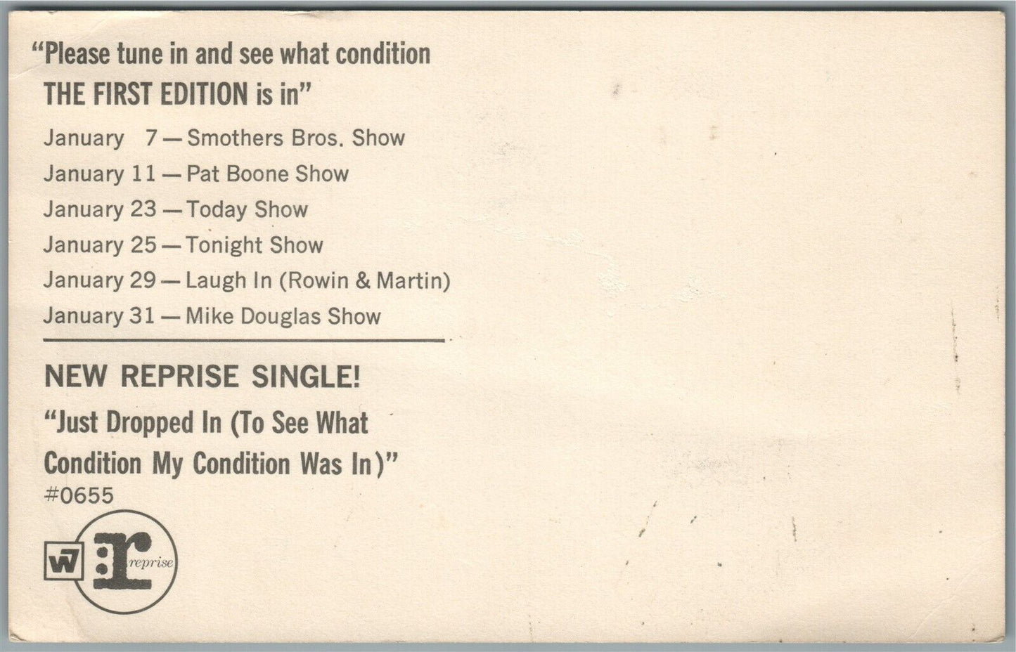 MUSIC SHOW ADVERTISING VINTAGE POSTCARD