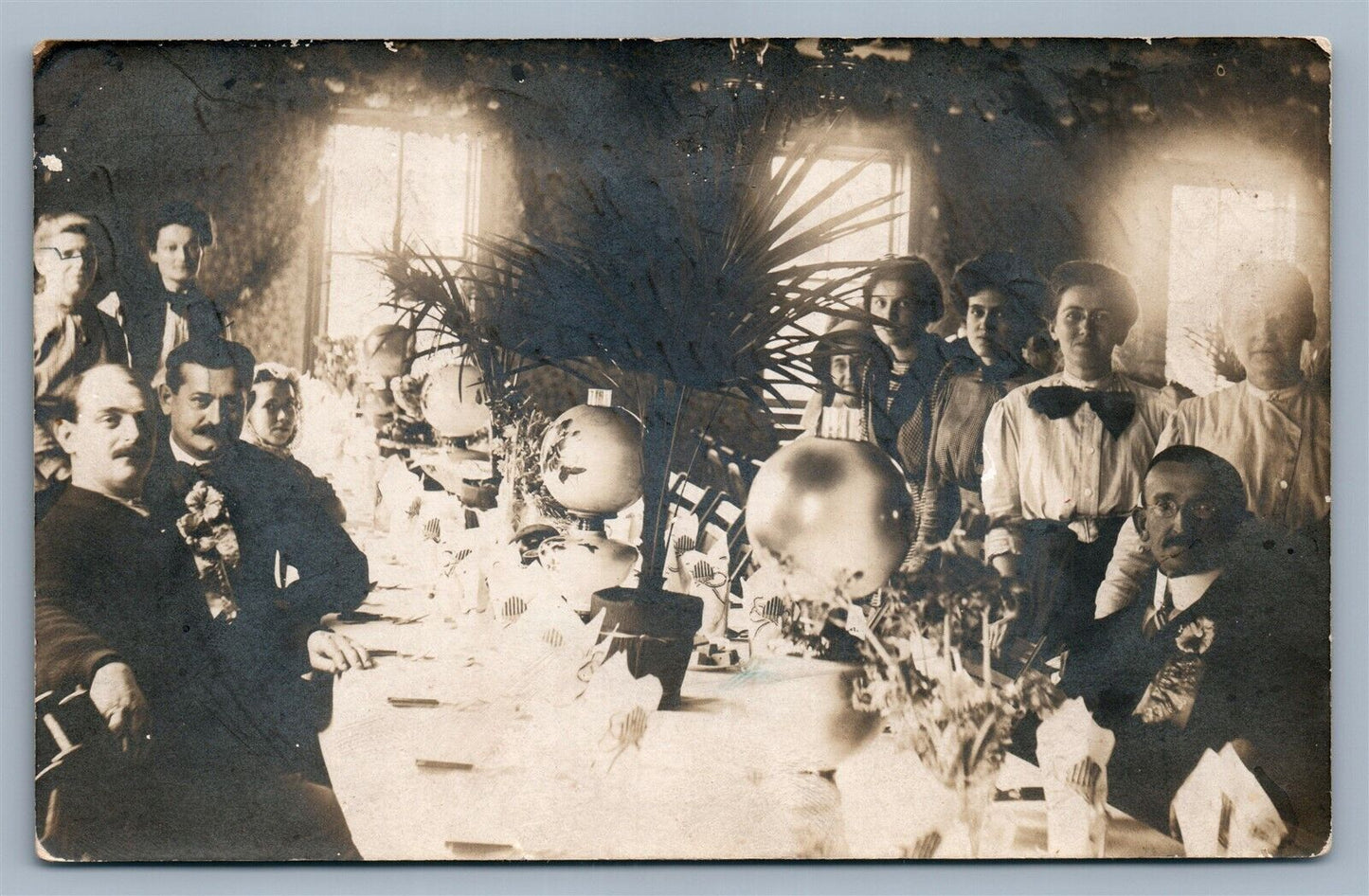 HARLEYSVILLE PA BENEFICIAL ASSOCIATION BANQUET ANTIQUE REAL PHOTO POSTCARD RPPC