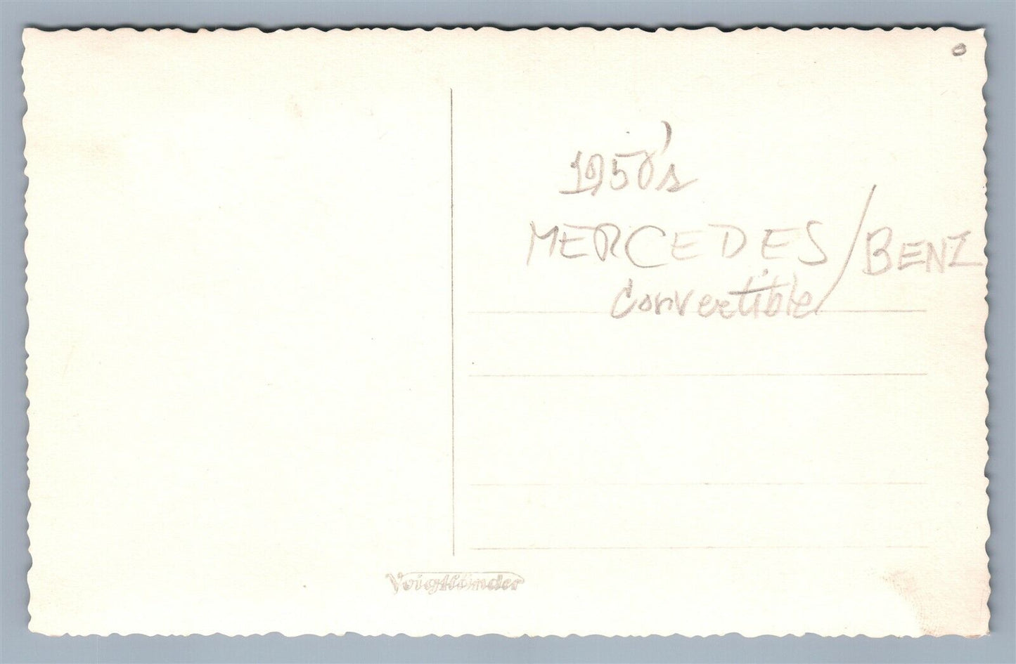 1950s MERSEDES BENZ CONVERTIBLE VINTAGE REAL PHOTO POSTCARD RPPC