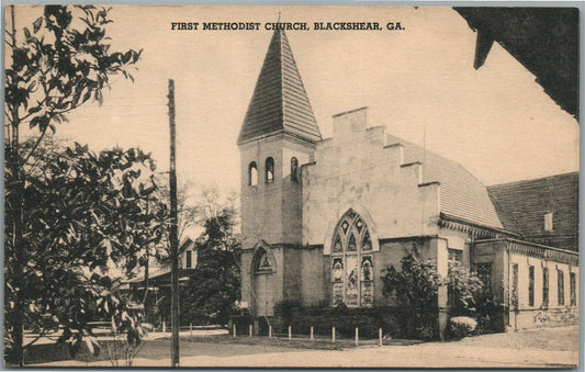 BLACKSHEAR GA FIRST METHODIST CHURCH ANTIQUE POSTCARD