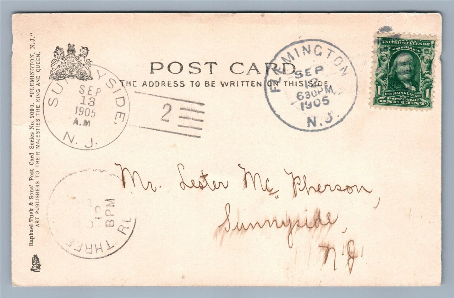 FLEMINGTON NJ BAPTIST CHURCH ANTIQUE POSTCARD