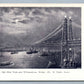 NEW YORK NY WILLIAMSBURG BRIDGE ANTIQUE POSTCARD #134