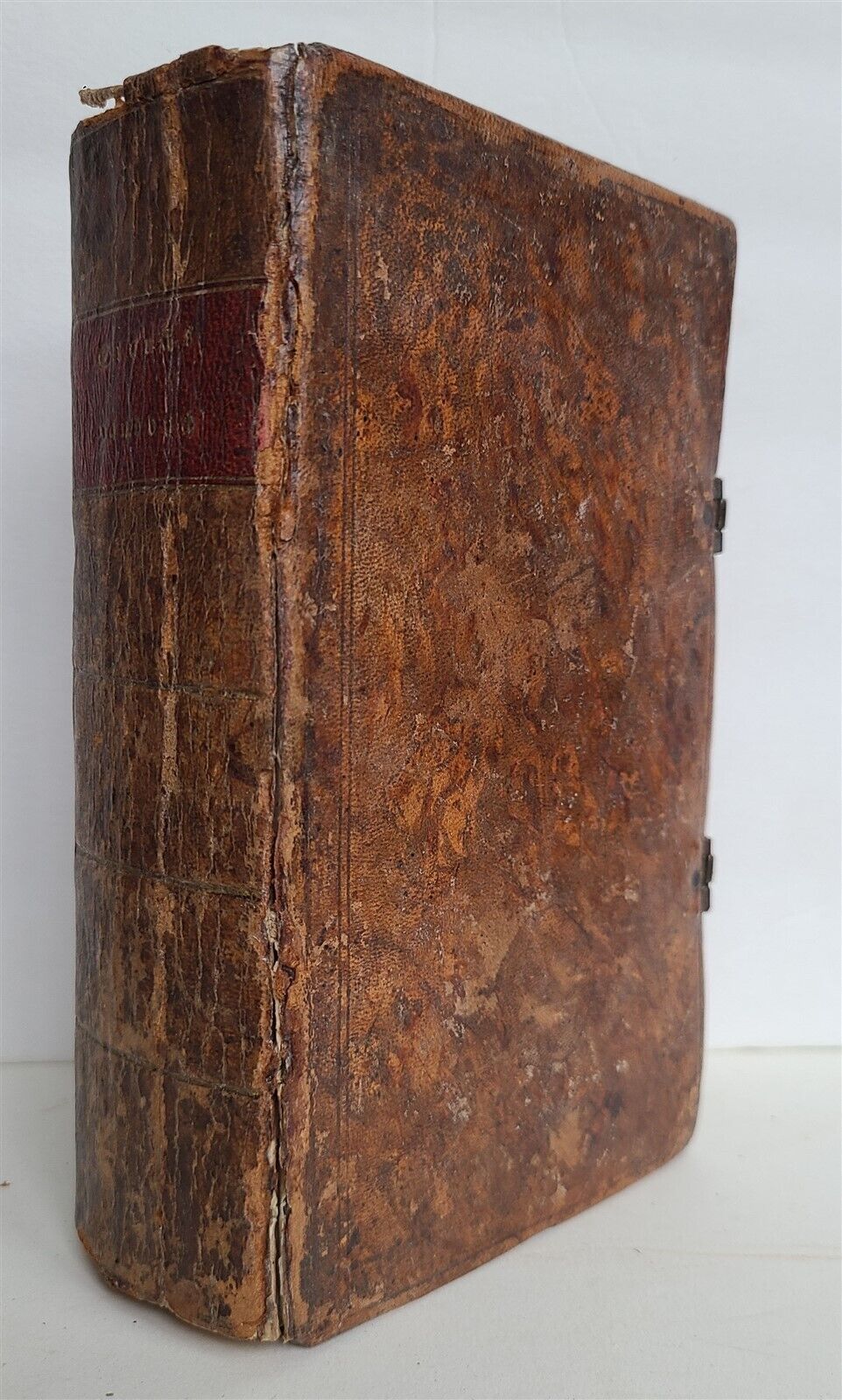 1831 HYMNS BOOK in GERMAN LEATHER BOUND w/ CLASPS antique AMERICANA Philadelphia