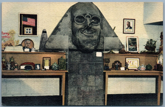 NEW YORK NY SPHINX in ROOSEVELT HYDE PARK MUSEUM VINTAGE POSTCARD