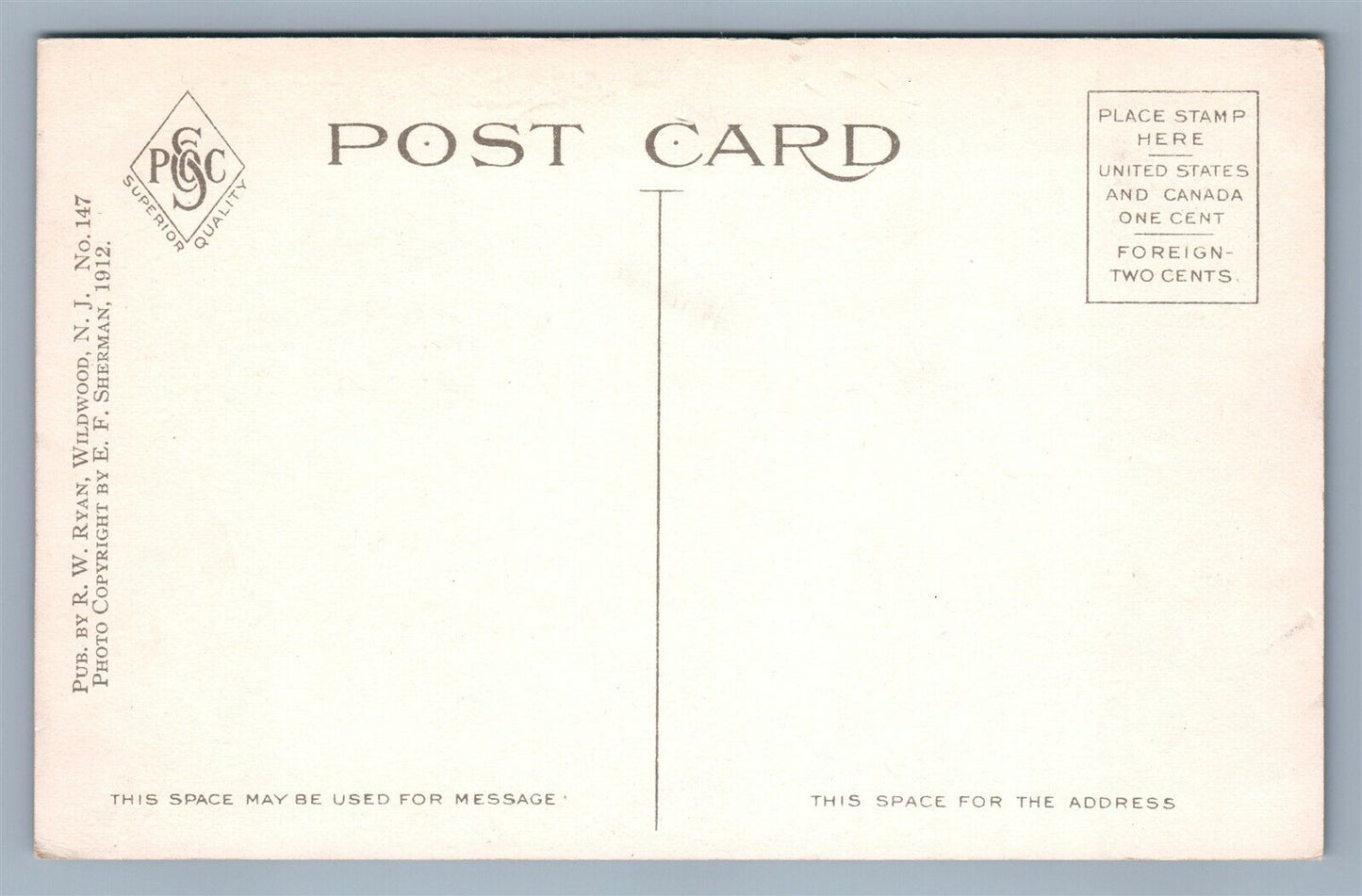 WILDWOOD NJ OCEAN PIER ANTIQUE POSTCARD