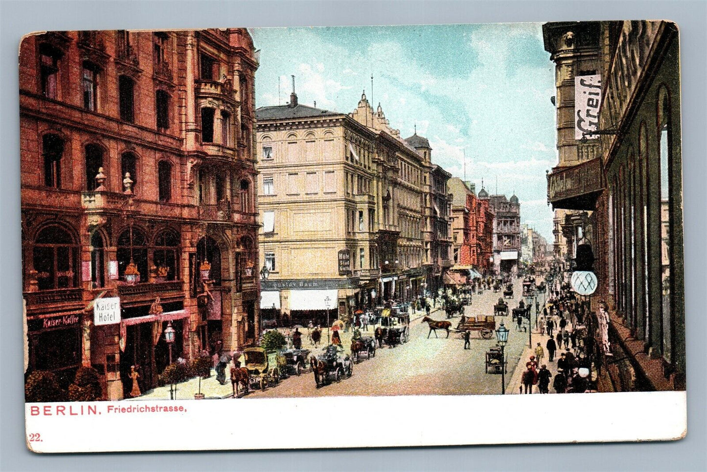 BERLIN GERMANY FIEDRICHSTRASSE ANTIQUE POSTCARD