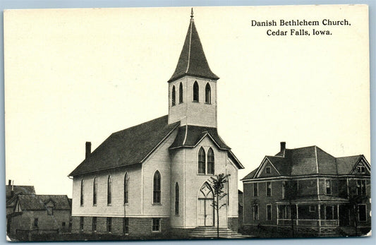 CEDAR FALLS IA DANISH BETHLEHEM CHURCH ANTIQUE POSTCARD