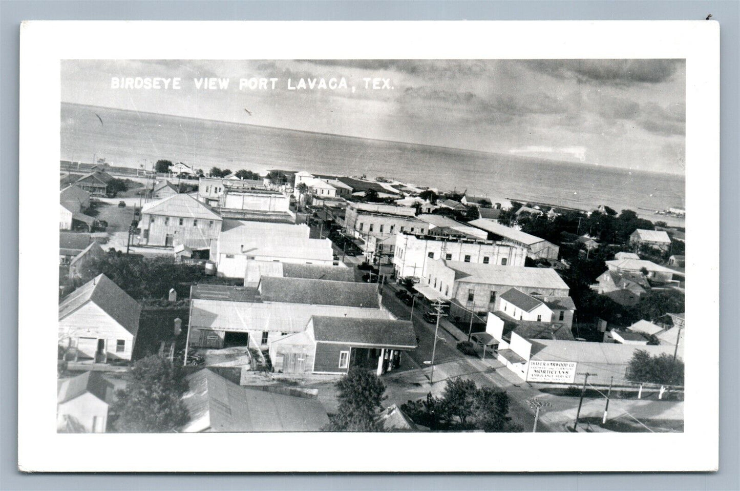 PORT LAVACA TX BIRDSEYE VIEW VINTAGE REAL PHOTO POSTCARD RPPC