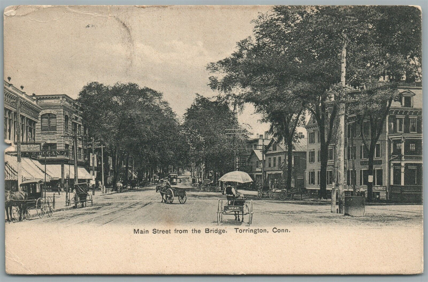 TORRINGTON CT MAIN STREET ANTQUE POSTCARD