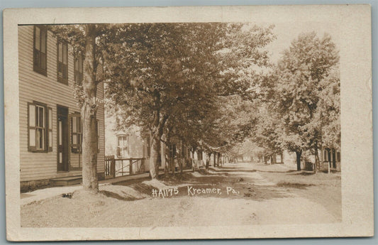 KREAMER PA STREET VIEW ANTIQUE REAL PHOTO POSTCARD RPPC