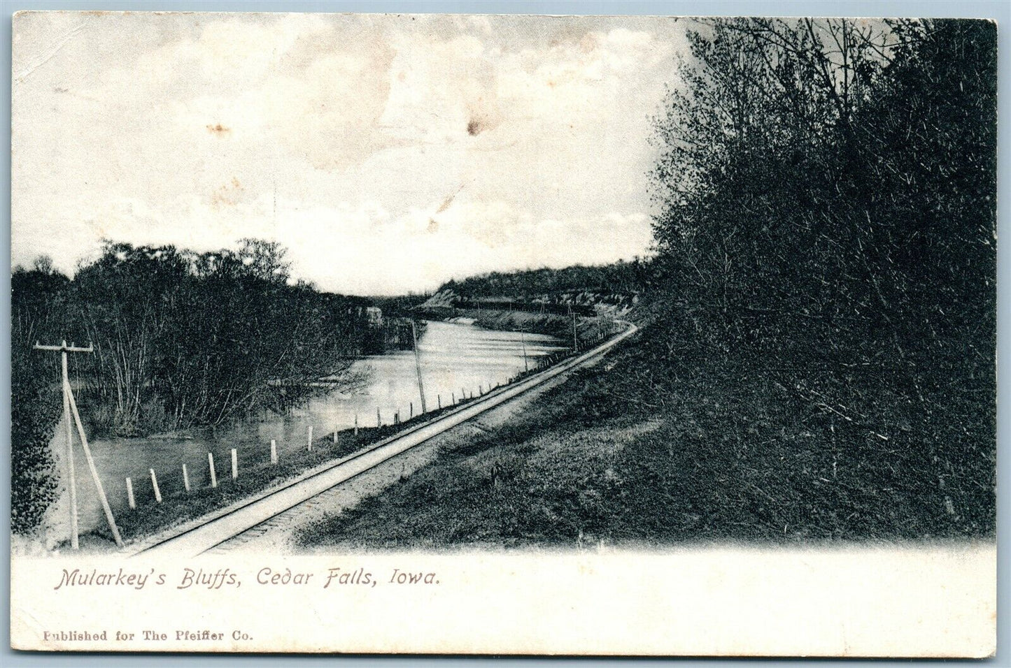 CEDAR FALLS IA MULARKEY'S BLUFFS ANTIQUE POSTCARD