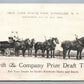 SYRACUSE NY SWIFT & CO DRAFT TEAM HAMS & BACON ADVERTISING ANTIQUE POSTCARD