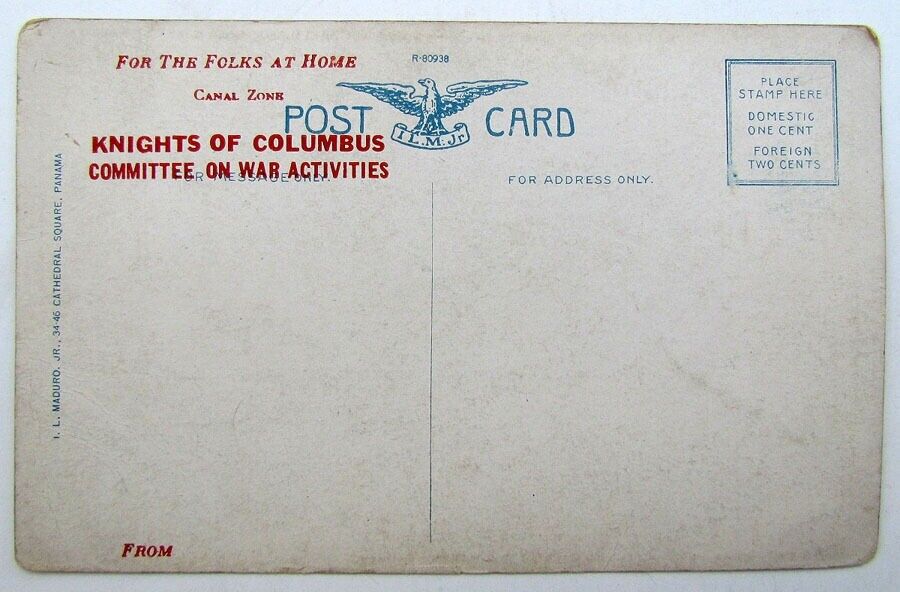 VINTAGE POSTCARD - US SUBMARINE CHASERS PASSING CULEBRA CUT PANAMA CANAL