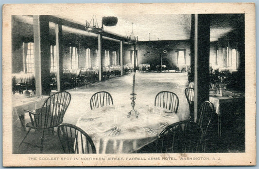 WASHINGTON NJ FARREL ARMS HOTEL ANTIQUE POSTCARD