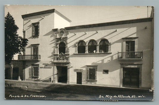 MEXICO POSADA DE SAN FRANCISCO VINTAGE REAL PHOTO POSTCARD RPPC w/ STAMPS